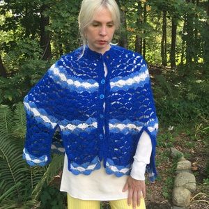 SOLD vintage handmade poncho Shawl